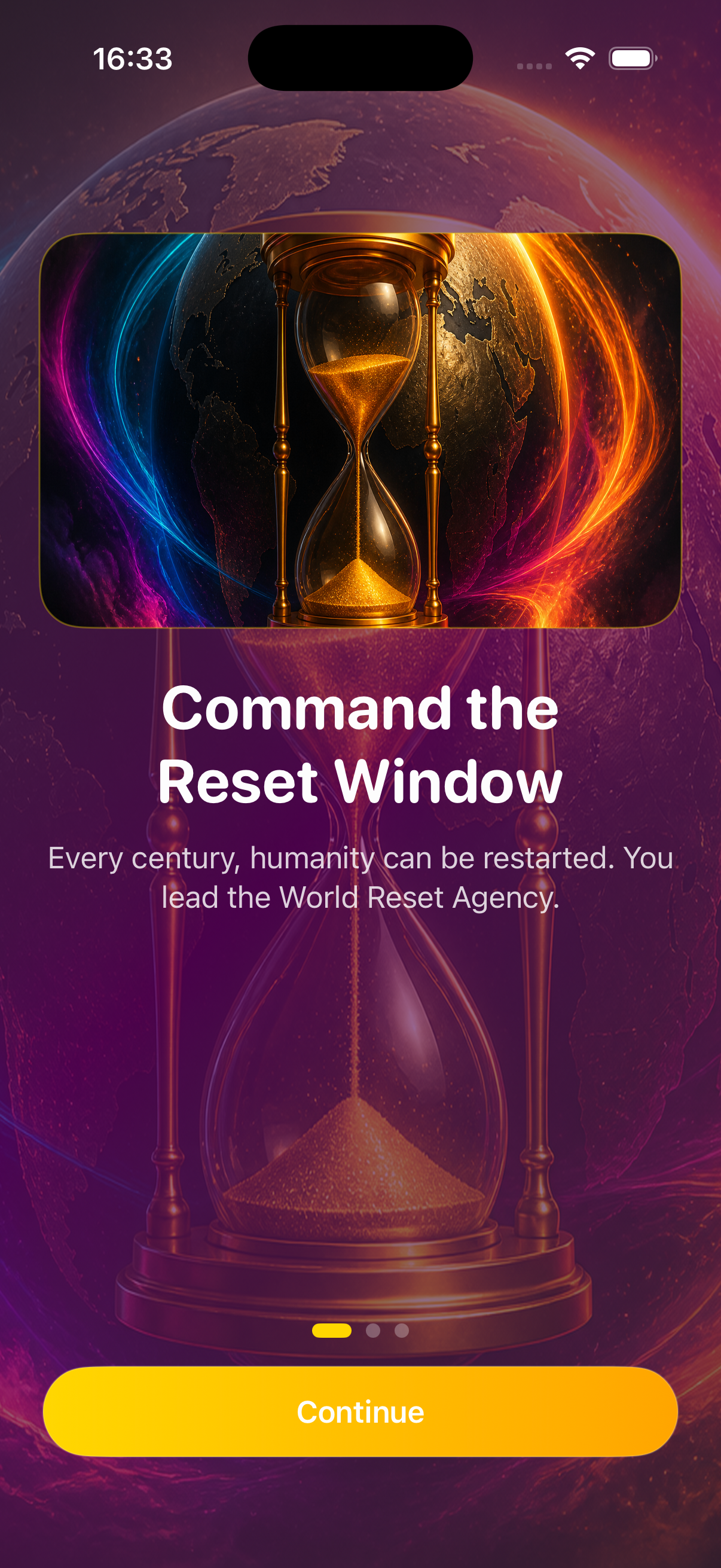 Onboarding — Command the Reset Window
