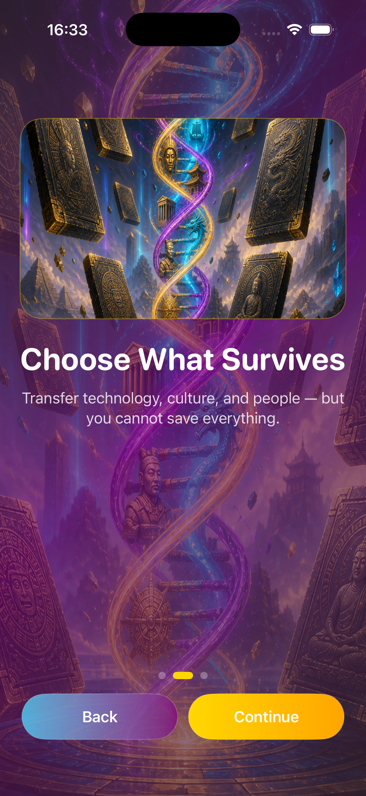 Onboarding — Choose What Survives